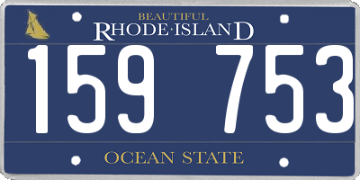 RI license plate 159753