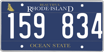 RI license plate 159834