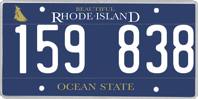 RI license plate 159838