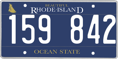 RI license plate 159842