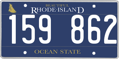 RI license plate 159862
