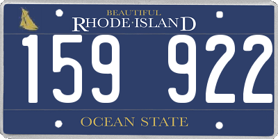 RI license plate 159922