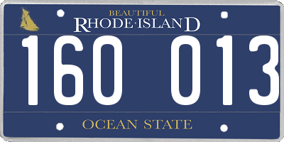 RI license plate 160013