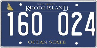 RI license plate 160024