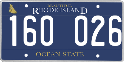 RI license plate 160026