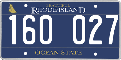 RI license plate 160027