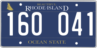RI license plate 160041