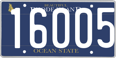 RI license plate 16005