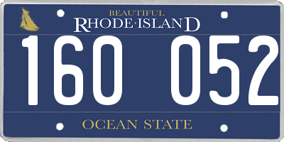 RI license plate 160052