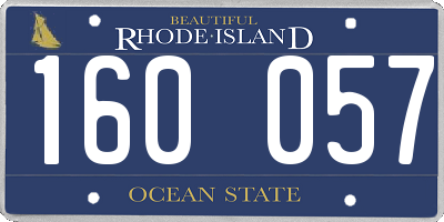 RI license plate 160057
