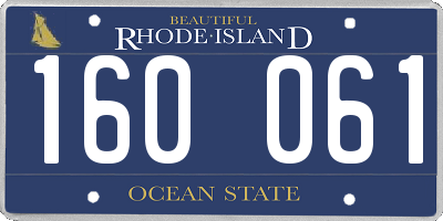 RI license plate 160061