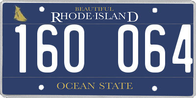RI license plate 160064