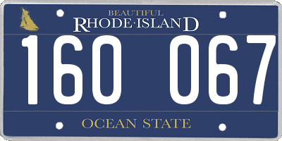 RI license plate 160067