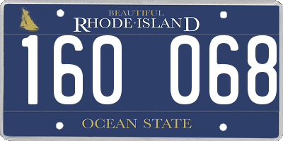 RI license plate 160068