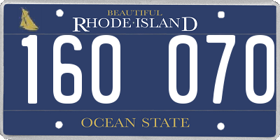 RI license plate 160070