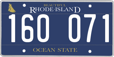 RI license plate 160071
