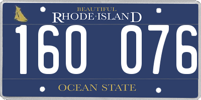RI license plate 160076