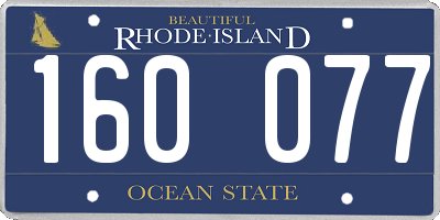 RI license plate 160077