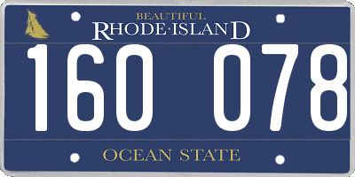 RI license plate 160078