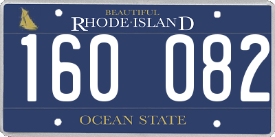 RI license plate 160082
