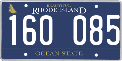 RI license plate 160085