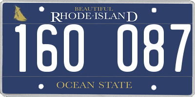 RI license plate 160087