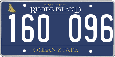 RI license plate 160096