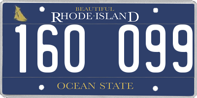 RI license plate 160099
