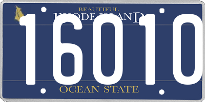 RI license plate 16010