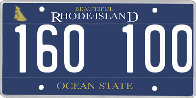 RI license plate 160100