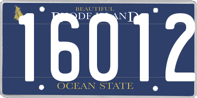 RI license plate 16012