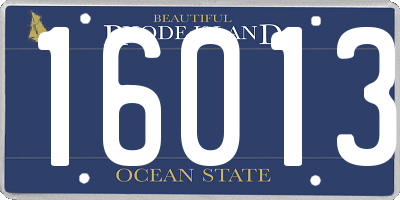 RI license plate 16013