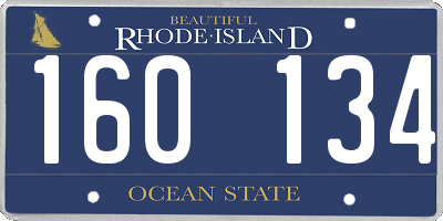 RI license plate 160134