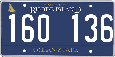 RI license plate 160136