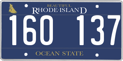RI license plate 160137
