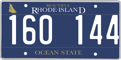 RI license plate 160144