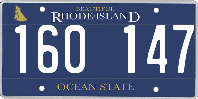RI license plate 160147