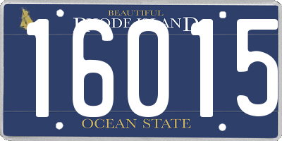 RI license plate 16015