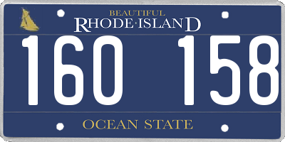 RI license plate 160158