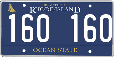 RI license plate 160160