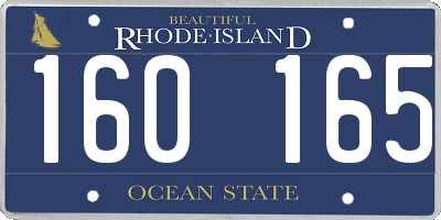 RI license plate 160165