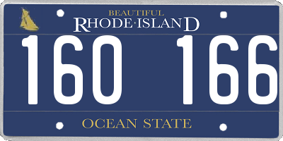 RI license plate 160166
