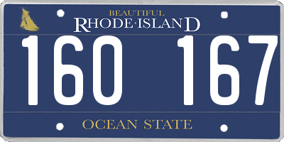RI license plate 160167