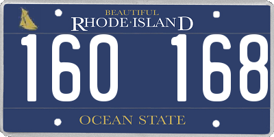 RI license plate 160168