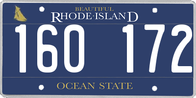 RI license plate 160172