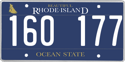 RI license plate 160177