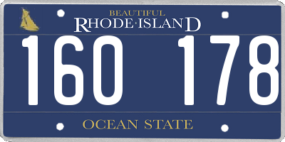RI license plate 160178