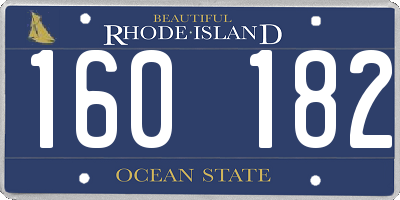 RI license plate 160182
