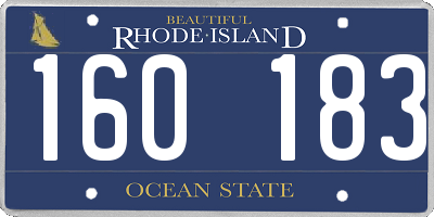 RI license plate 160183