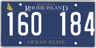 RI license plate 160184